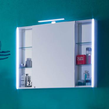 Specchiera contenitore da bagno Fairy con vani a giorno laterali