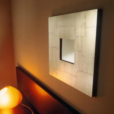 Specchio decorativo quadrato Matisse foglia Argento