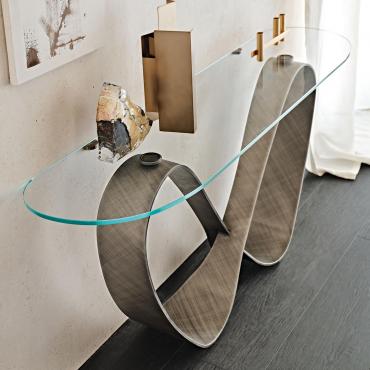 Consolle in cristallo di design Butterfly di Cattelan