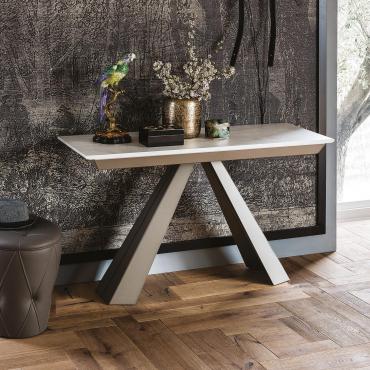 Consolle allungabile Convivium di Cattelan in nobilitato laminato LM02 bianco climb