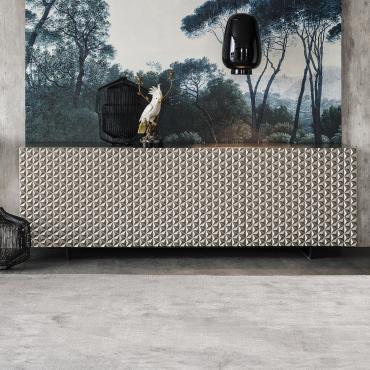 Credenza minimal con ante in poliuretano Royalton di Cattelan