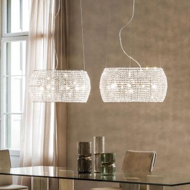Lampadario moderno con cristalli Kidal di Cattelan