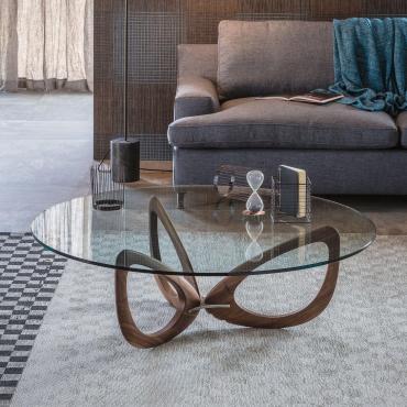Tavolino di design con base in legno Helix di Cattelan