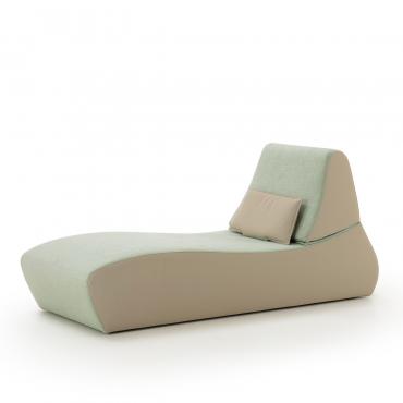 Chaise longue imbottita bicolore Bender