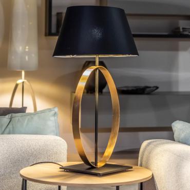 Lampada da comodino con anello dorato Band