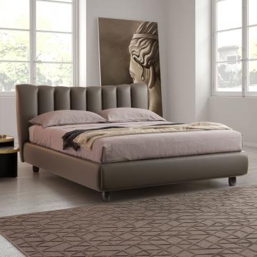 Letto singolo imbottito 90 x 200 cm, struttura letto in tessuto di