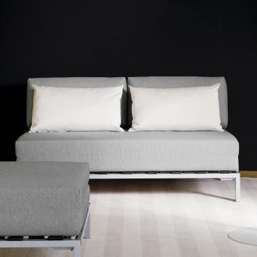 Divano letto trasformabile in brandina Willy di Milano Bedding nel modello lineare 2 posti