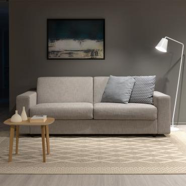 Divano letto Colin con chaise longue contenitore e braccioli modello Standard Squadrato