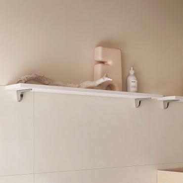 Mensola su misura per il bagno in spessore 6 cm con porta salviette Frame