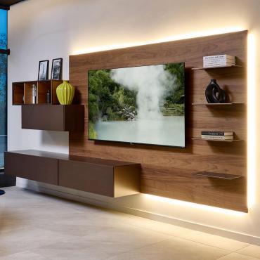 Parete attrezzata sospesa con boiserie Freehand 12