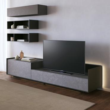 Pannello Porta TV da parete Pino SLINE 178x3,6x h168 cm