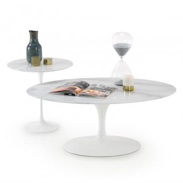 Tavolini di design con piano in marmo Saarinen