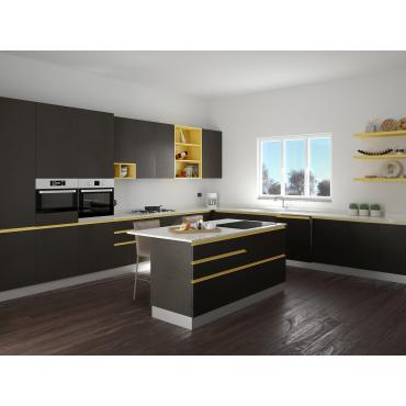 Progetto di cucina con isola - render