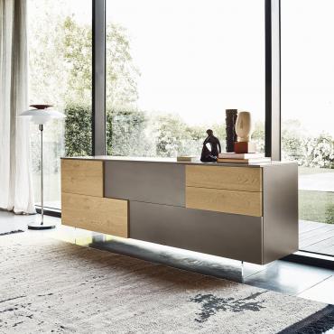 Credenza per soggiorno di design bicolore Georgia 