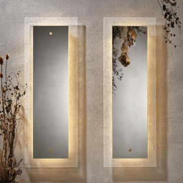 Specchio rettangolare con cornice in vetro Nabil