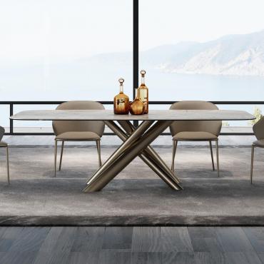 Tavolo allungabile con piano in ceramica Ivy
