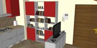Progettazione 3D Open Space - particolare libreria