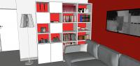 Progettazione 3D Soggiorno/Salotto - particolare libreria