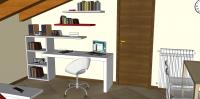 Progettazione 3D Open Space - particolare zona home office