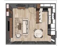 Progettazione Open space con cucina e soggiorno