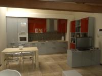 Progetto per realizzare cucina e salotto in open space mansardato - render zona cucina
