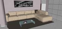 Progettazione 3D Soggiorno/Salotto - particolare divano angolare