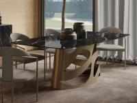 Tavolo di design con piano in ceramica elegante e moderno Ellis