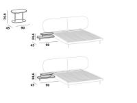 Tavolino per la camera da letto Caleb - schema modelli e dimensioni