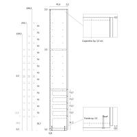Dimensioni specifiche - Armadio con cassettiera a vista per composizioni battenti della collezione Wide