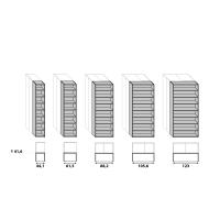 Dimensioni dell'armadio con libreria terminale per composizioni battenti Wide