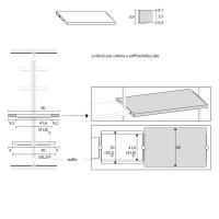 Cabina Betis - dimensioni specifiche e posizionamento scrittoio con montante a soffitto