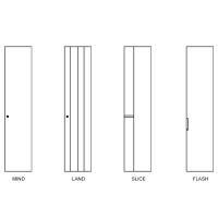 Quattro modelli di anta abbinabili all'armadio con spogliatoio ad angolo per composizioni battenti Player