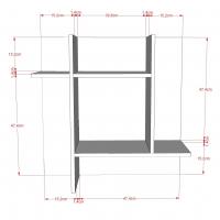 Modello B1 - Dimensioni sistema di schienali con mensole Plan Tetris