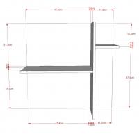 Modello C1 - Dimensioni sistema di schienali con mensole Plan Tetris