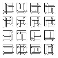 Modelli sistema di schienali con mensole Plan Tetris - cm 64 p.28,7 h.64