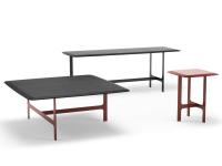 Tris di tavolini da solotto Jarno nei formati quadrato e rettangolare