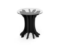 Tavolino di design Birch nella versione rotonda lato divano, finitura verniciato nero