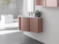 Terminale per mobile bagno curvo Atlantic, laccato metallizzato Petalo in tinta alla base Atlantic Curvo