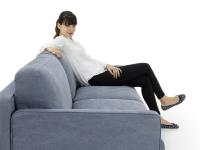 Esempio di seduta e proporzioni del divano letto Julian