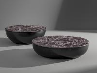Tavolini rotondi Planet con piano in pietra ceramica