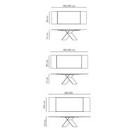 Tavolo rettangolare in legno e metallo Ax di Bonaldo - modelli disponibili nella versione allungabile