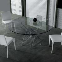 Tavolo rotondo con basamento centrale intrecciato Octa di Bonaldo