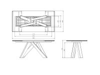 Tavolo Big Table - dimensioni piano e ingombro basamento modello cm 180
