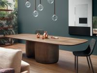 Tavolo con base centrale di design Mellow di Bonaldo