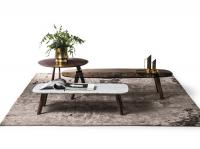 Tris di tavolini in legno Adelchi con piano in legno, marmo o cristallo