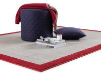 Tappeto rettangolare con bordo rosso Basel Outlet