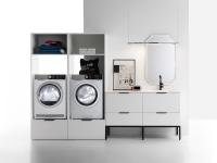 Mobile lavanderia con lavatoio per lavatrice e asciugatrice Oasis L04