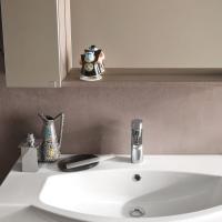 Specchio da bagno Zelda con pensile contenitore - particolare maniglia