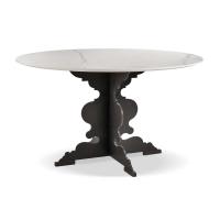 Tavolo rotondo Romeo con piano in pietra ceramica SV4 calacatta
