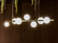 Lampada a sospensione Planeta di Cattelan completa di 7 sfere in vetro